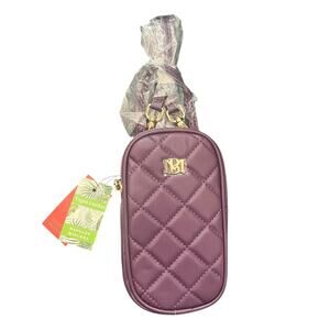 Badgley Mischka Purple Phone Crossbody Bag Vegan Leather with Gold Hardware NWT